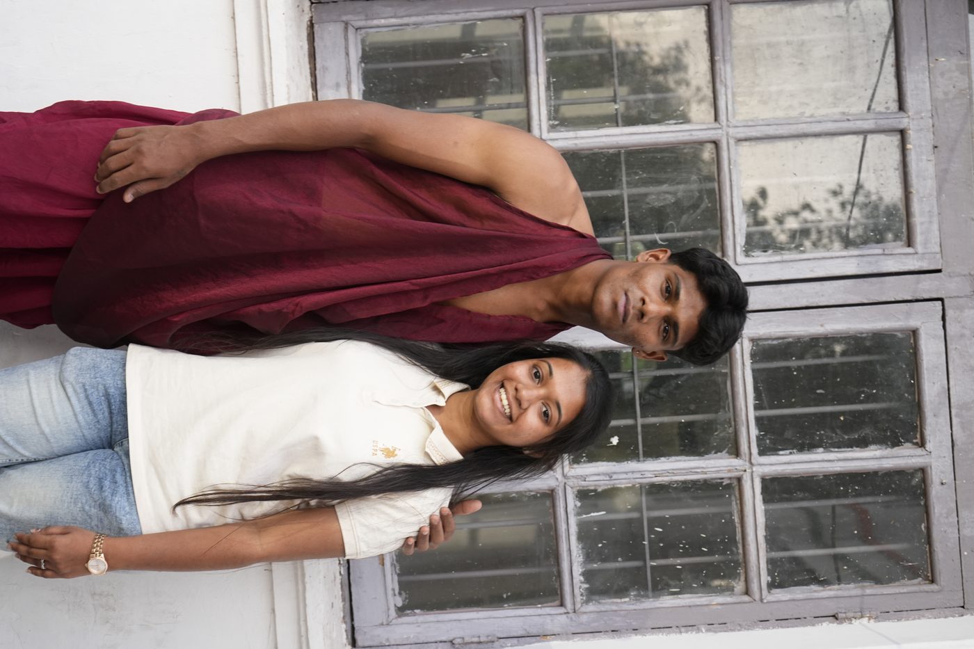 Manali Rathod with her model after the fashion show
